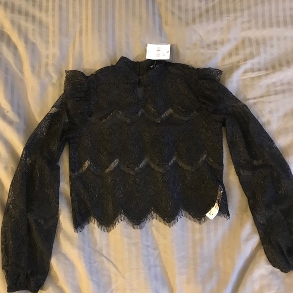 Forever 21 Tops - Forever 21 | Long Sleeve Lace Sexy C-Thru Blouse